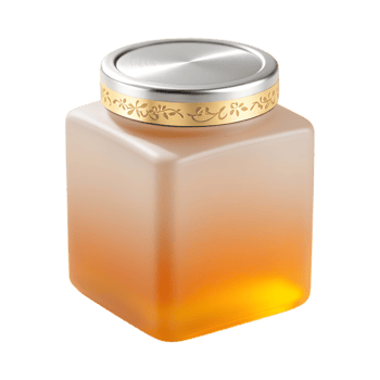 Honey jar with metal lid, ombre effect. png