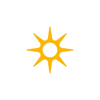 Sun Icon Sharp Rays Minimal Style. Perfect For Weather Apps, Summer Design, Solar Energy Projects, And UI Interfaces. Clean, Bright, Bold Symbol. Illustration vector