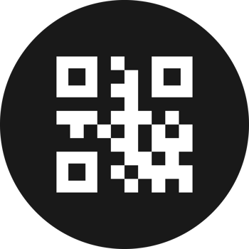 Qr code black color flat style png