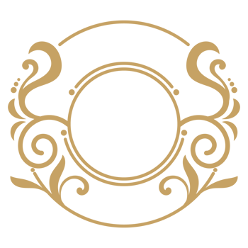 Vintage gold circle frame for vintage text graphic elements. Transparent background outline. png
