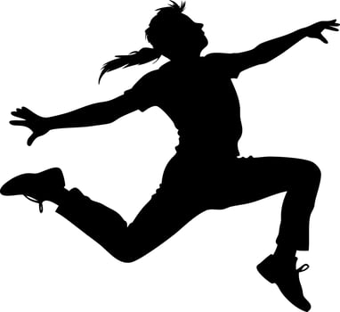 A silhouette of a man jumping in the air vector
