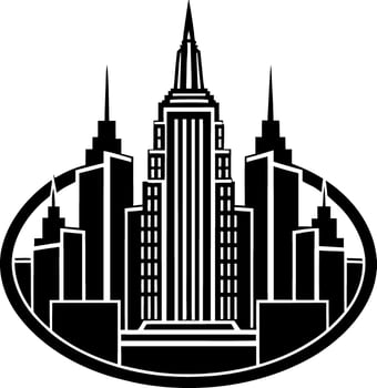The city of new york in black and white vector