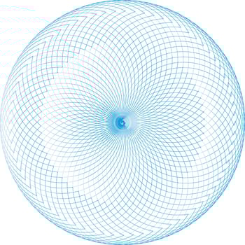 A blue sphere with a spiral pattern vector