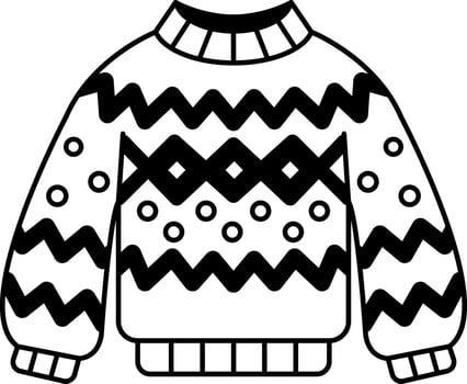 black and white illustration of a sweater vector