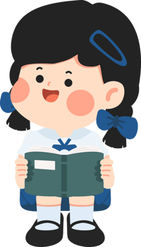 Cute girl reading a book student png