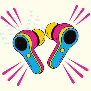 Wireless earphones Icon vector