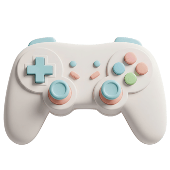 minimalist 3D cute game controller in cheerful and fun design png
