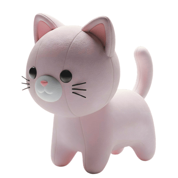 minimalist 3D cute cat in cheerful and fun 3d design png