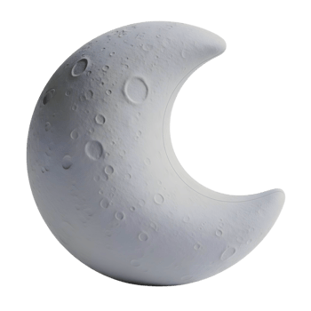 minimalist 3D cute crescent moon in cheerful and fun design png