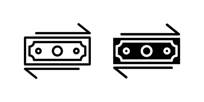 Currency exchange symbol icon set, useful for banking and international travel vector