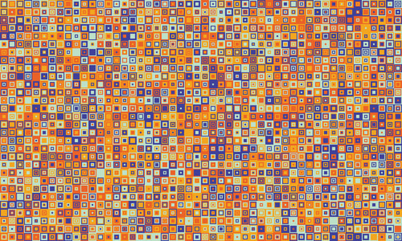 Vibrant abstract mosaic pattern. Intricate design of tiny squares in warm autumnal hues creates a textured, energetic backdrop perfect for websites, presentations, or textile design. vector