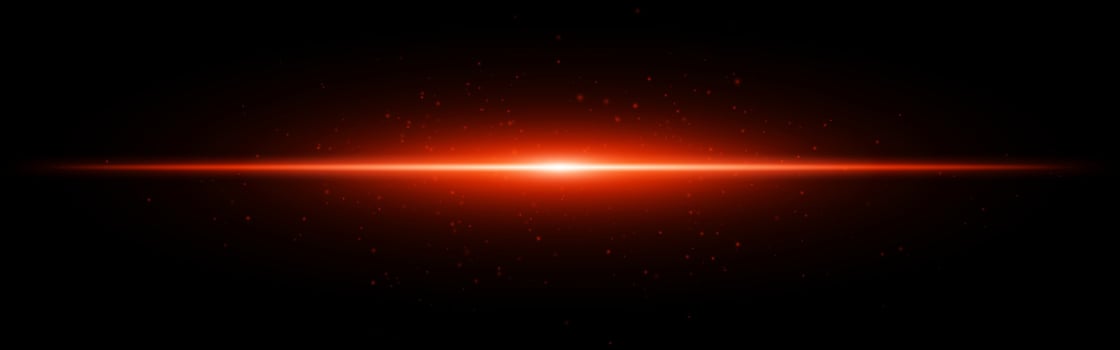 Red light beam on black background vector