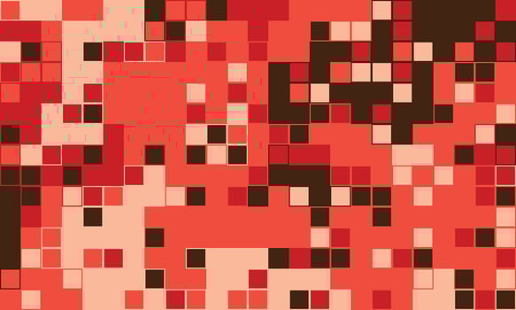 Abstract pixel art background. Vibrant red and brown mosaic creates a dynamic, energetic visual. vector
