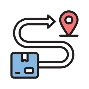 Grab this amazing filled line style icon of parcel tracking vector