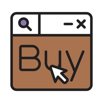 Have a look at this filled outline style icon of buy online website vector