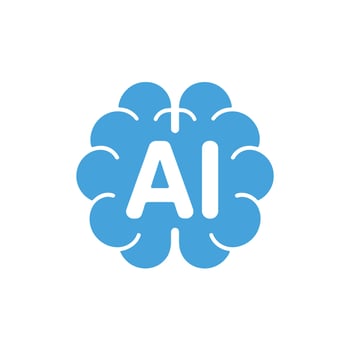 Ai brain silhouette logo design vector