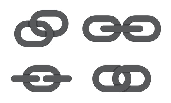 Icon of chains with various types of links vector