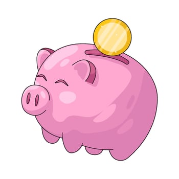 illustration of piggy bank with coin vector