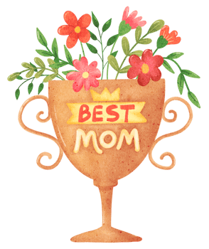 best mom flowers trophy png