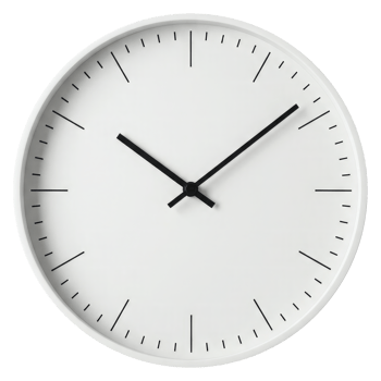 Elegant White Round Clock , Time Symbol on Transparent Background for Design Use. png