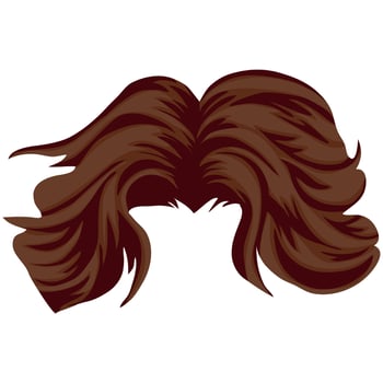 Men's Curly Brown Medium Length Haircut Template for Male Characters vector