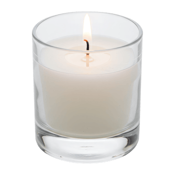 Spa and Relaxation Concept, A Lit Aromatherapy Candle for Wellness and Calm, Cut Out, Clipping Path on Transparent Background. png