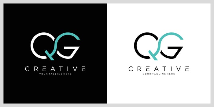 QG or GQ initial letter logo design vector