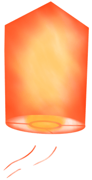 Sky lantern created by water color png