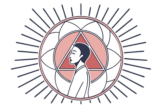 Spiritual Enlightenment Mandala, Triangle, Person, Meditation, Inner Peace, Calmness, Serenity, Tran vector