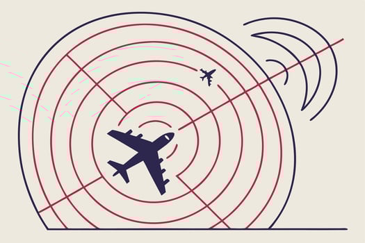 Air Traffic Control Radar System Airplane Flight Monitoring vector
