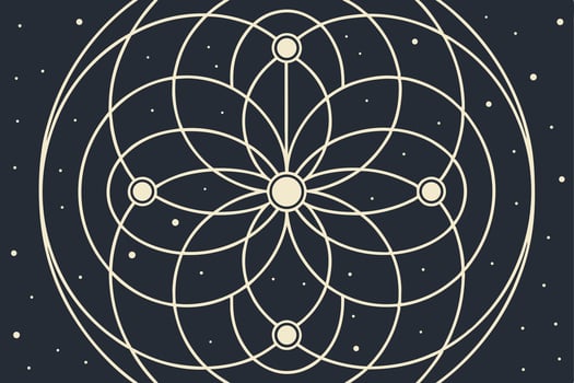 Sacred Geometry Flower of Life Cosmic Mandala Design Art vector