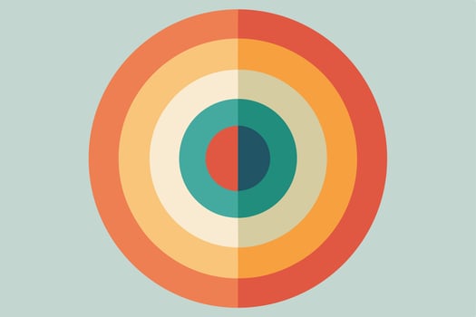 Abstract Concentric Circles Target Graphic Design Retro Colors vector