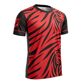 A red and black tiger print jersey png