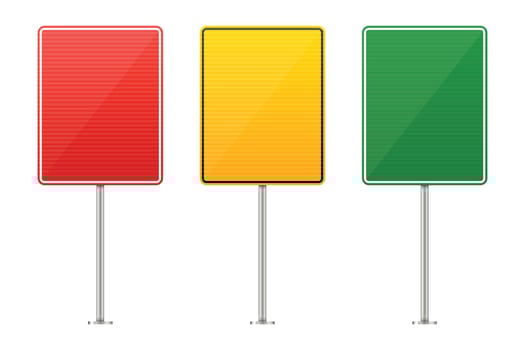 Empty red yellow green traffic signs vector