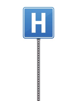 Hospital sign marked with letter H vector