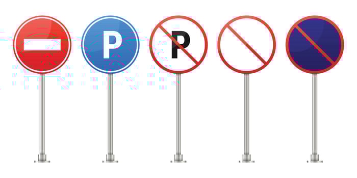 various traffic regulation signs vector