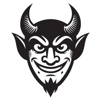 Skull Clipart with Demon Horns for Sublimation Use vector
