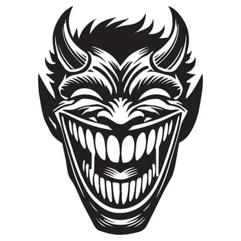 Devil Demon Skull Clipart with Longhorn Details vector