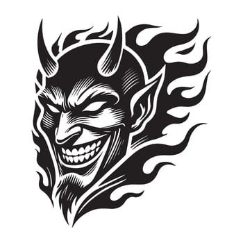 Demon Longhorn Skull for Graphic Design vector