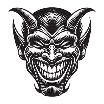Devil Demon Longhorn Design for Dark Art Prints vector