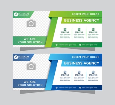 Business agency banner design example vector