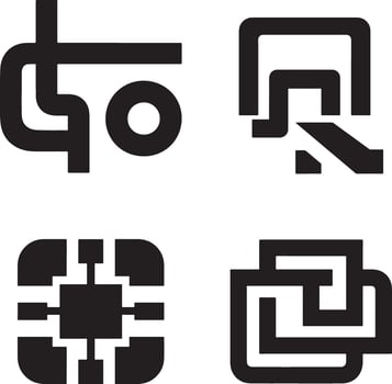 Abstract Geometric Shapes in a Grid Pattern vector