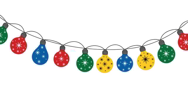 Festive Holiday Decorations A String of Colorful Christmas Lights for Winter Celebrations vector