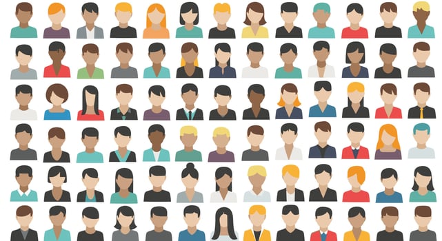 Diverse Collection of People's Avatars Representing a Wide Range of Human Profiles and Appearances vector