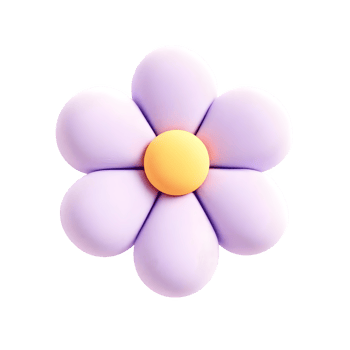 Purple flower with yellow center isolated on transparent background png