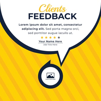 Client feedback graphic with star ratings vector