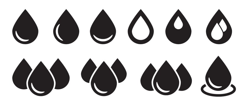 Drop icon. Water drop black icon. Oil drop icons. vector