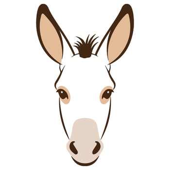 funny donkey face carnival mask isolated illustration on white background vector