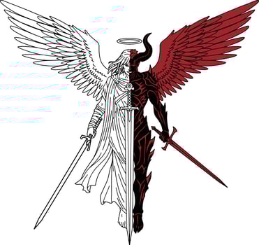 Angel and Demon Duality of Good and Evil vector