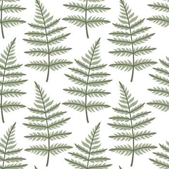 Simple abstract floral seamless pattern with colorful autumn leaves in blue. The leaves are arranged in rows on a white background, cozy fall vibe. Hand drawn botanical leaves. vector